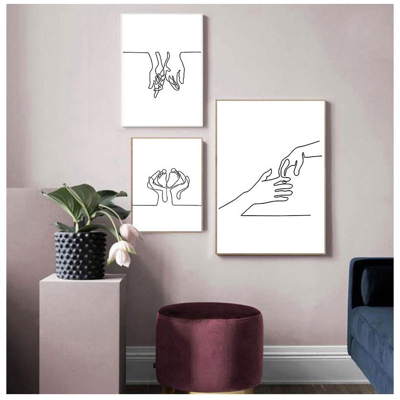 Geometric Line Drawing Picture Home Decoration Nordic Canvas Painting Wall Art Figures Family Love Poster