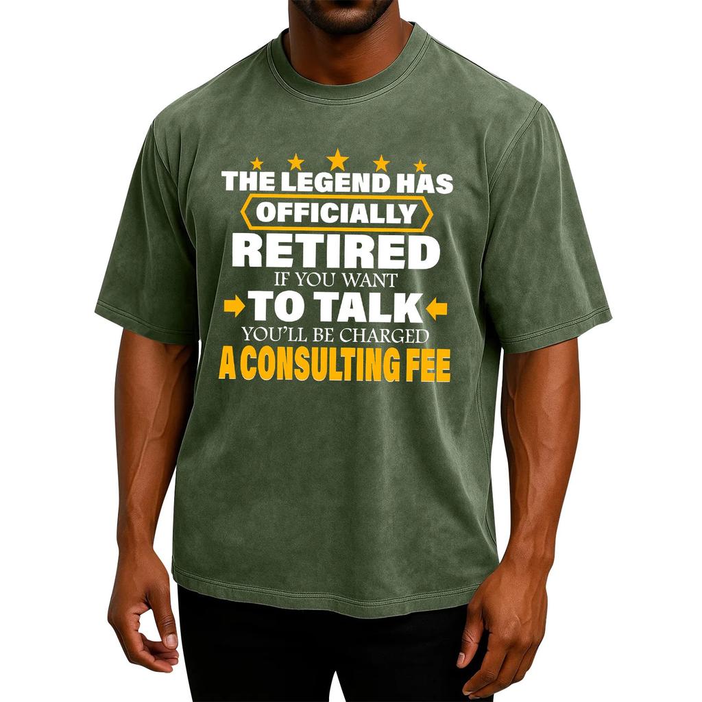 Men's Popular T-shirt Printed Round Neck Short Sleeve T-shirt