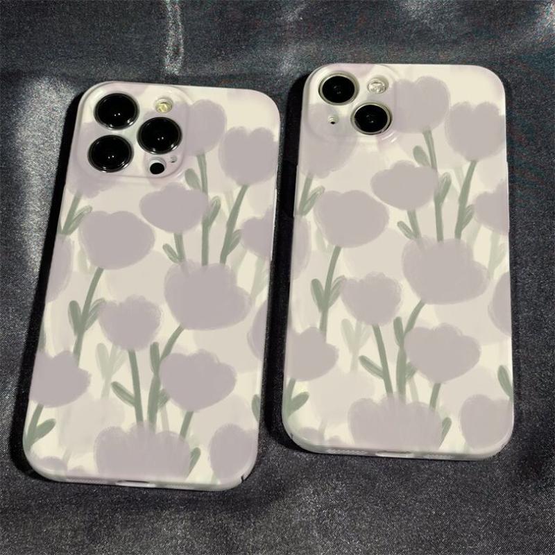 Lale çiçekleri telefon kılıfı için Iphone 14 artı 13 Pro Max 11 12 darbeye dayanıklı silikon kapak için Iphone Xr Xs Max X 7 P 8 artı Se2020