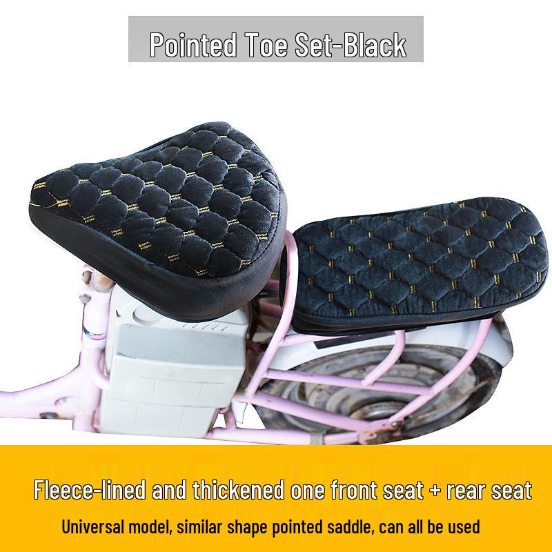 Plüsch-Winter-Sitzbezug für Elektrofahrzeuge - Verdickter Schwamm, Universell passend für Fahrräder und Akku-Fahrzeuge