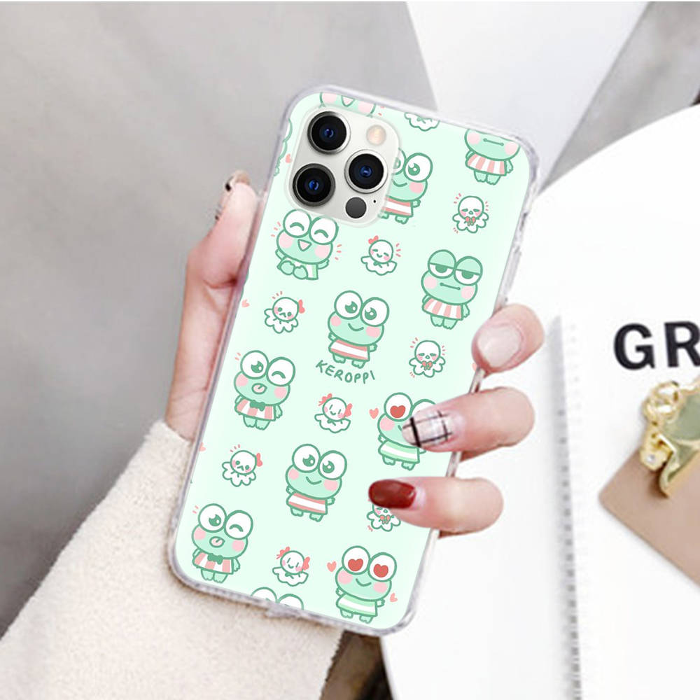 JZ9 Keroppi Transparent Case for Samsung A04 A14 A23 M33 M53 Realme 10 9 C35 C55 VIVO Y02 X80 Infinix Hot 30 Note 11 Tecno Spark 8P Pro