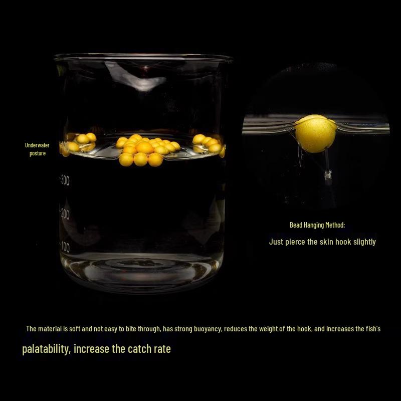 Corn-Flavored Yellow Semi-Floating Soft Fishing Lure Balls, 1cm-1.6cm
