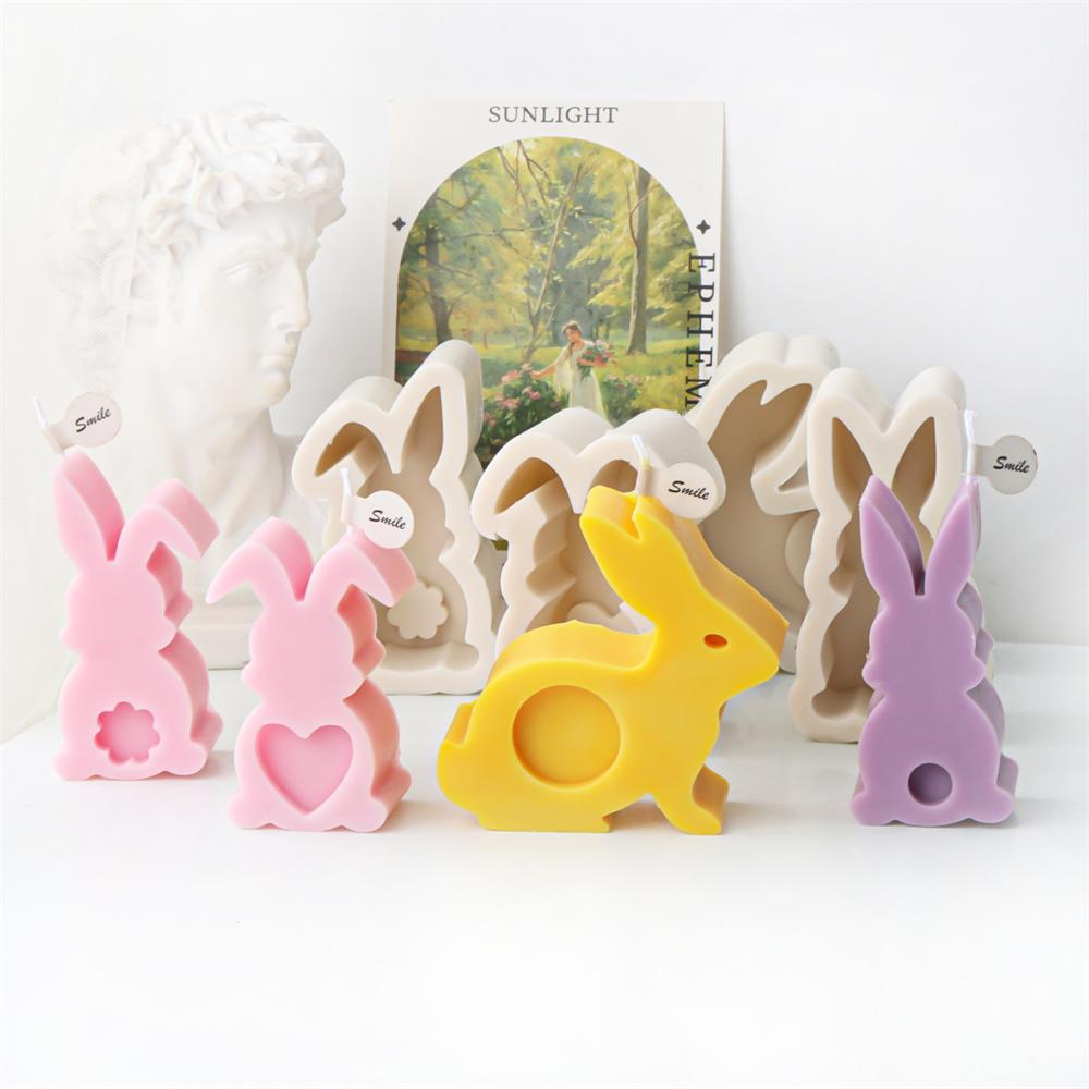 

Easter Bunny Silicone Mold DIY Aromatherapy Plaster Bunny Candle Mold Gypsum Epoxy Resin Mold Home Decoration