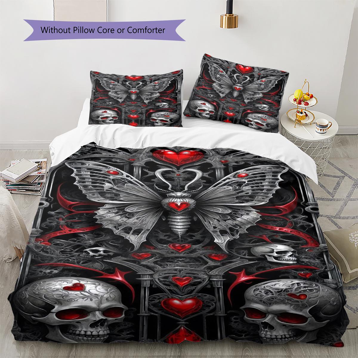 

Gothic Cross Pattern Bedding Quilt Set Quilt Cover Pillowcase Home Decoration Gift (1 * duvet cover + 2 * pillowcase, without core) 135x200cm