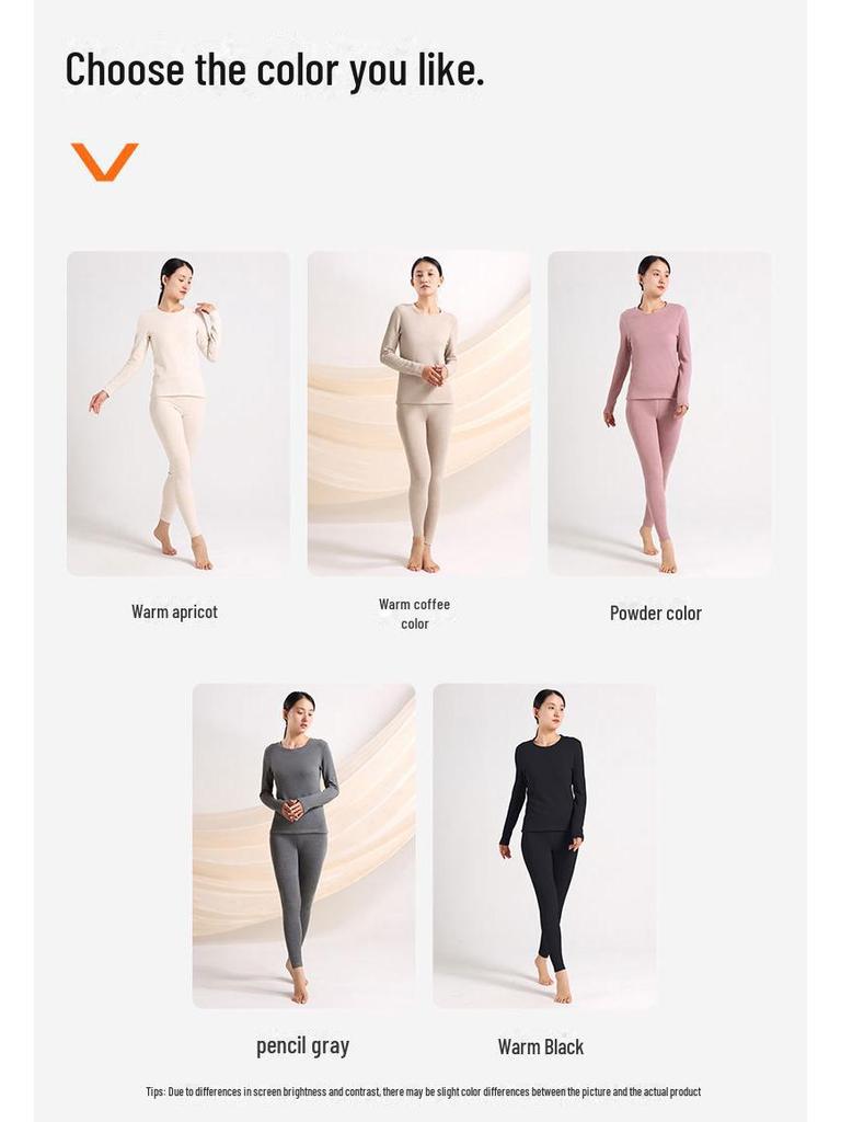 Women's Thermal Cashmere Underwear Set: Meiyabi Silk-Infused Velvet, Round Neck, Class A, Close-Fitting Autumn Top & Trousers.