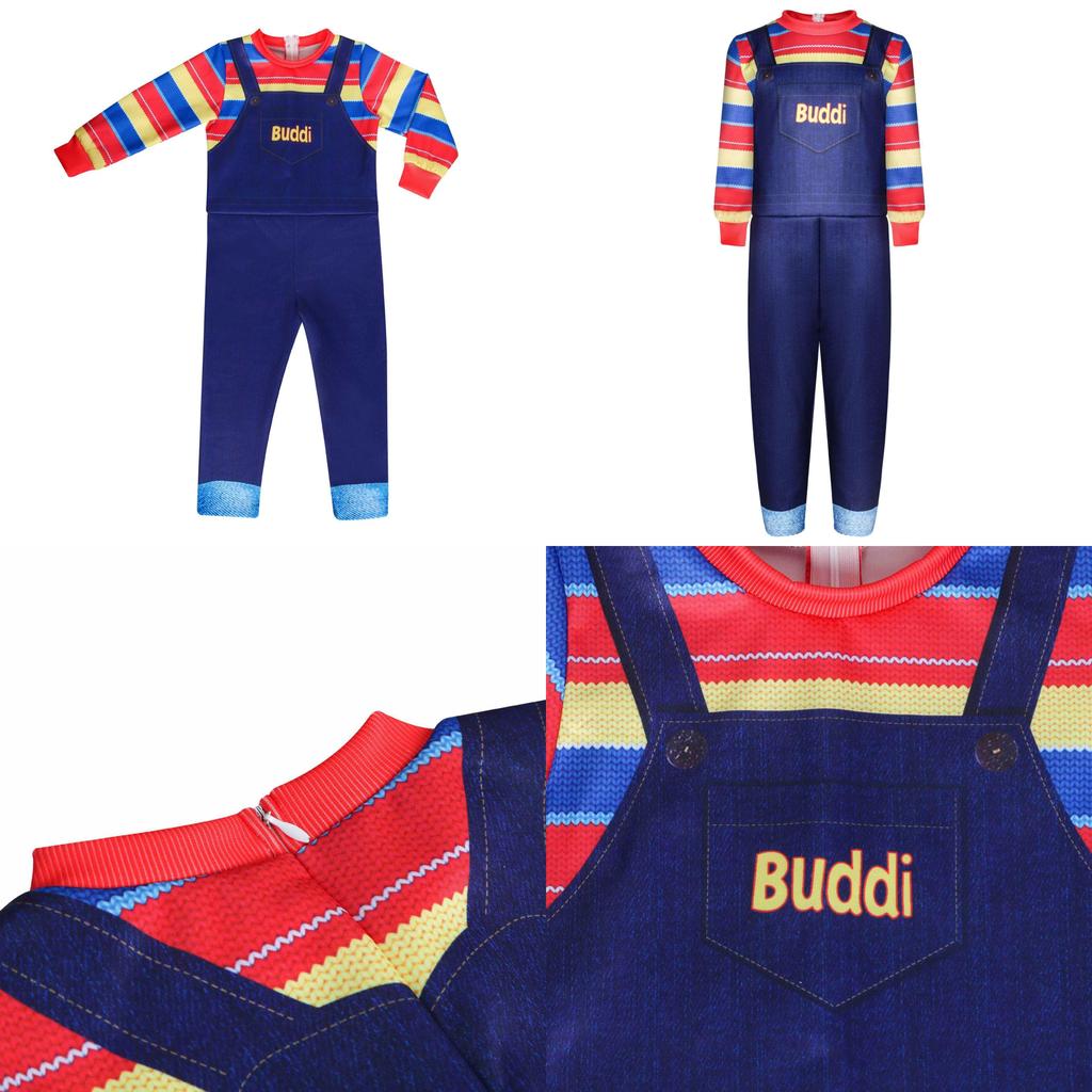 ילדים משחק ילדים צ'אקי קוספליי תחפושת אימה אוברול למסיבות ליל כל הקדושים