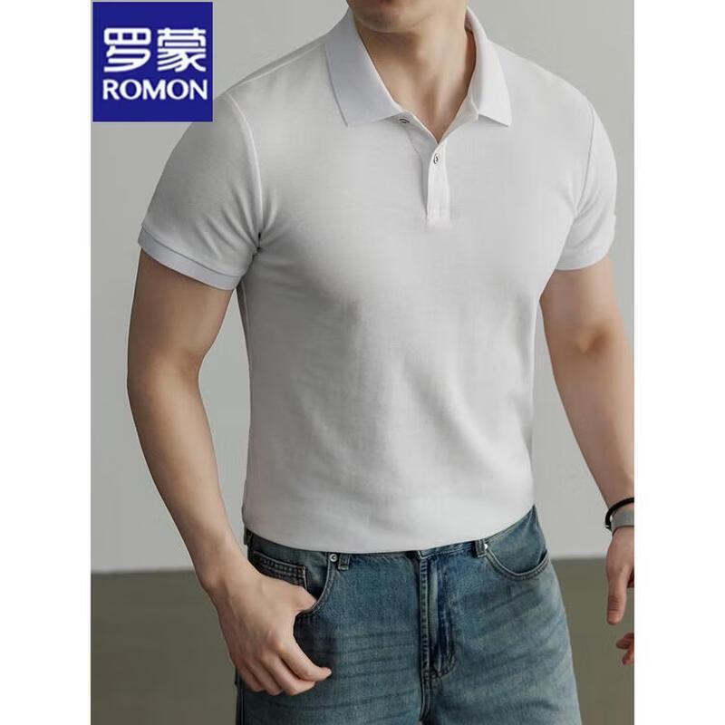 Romon Men s Short Sleeve Polo Shirt M
