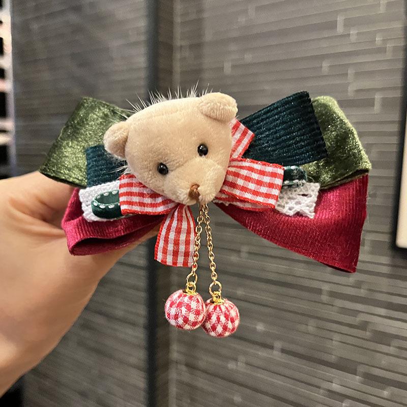 Children's Cute Christmas Antler Hair Clip with Pompon and Bow - Autumn/Winter Accessory