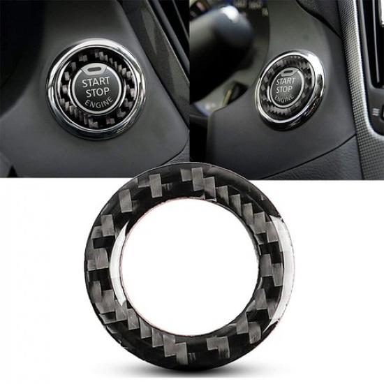 Carbon Fiber Ignition Switch Button Frame Cover Trim For Infiniti Q50 Q60