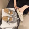 Fairy wind bag head half slippers female outer wear 2025 summer new one pedal with skirt mesh Birkencool slippers