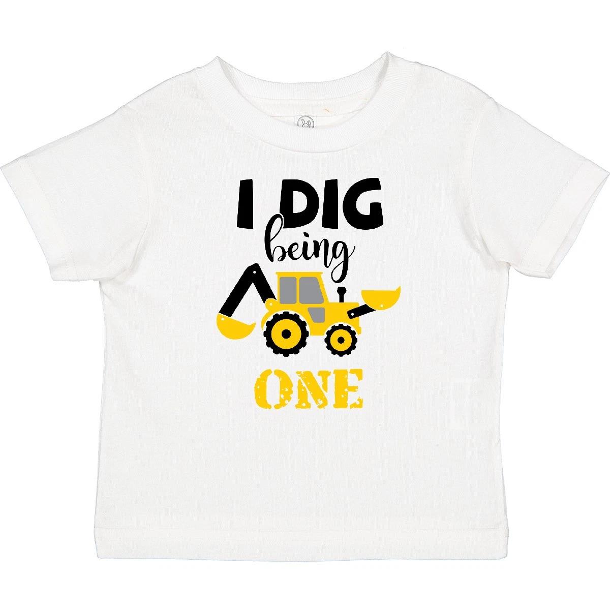 Inktastic I Dig Being One Baby T-Shirt 1st Birthday Construction Front Loader 120