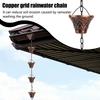 Checkered Cup Shape Rain Chain High Quality Material Detachable Use Shape 2.8M Housing Needs Flower Decorative Meta E7L2