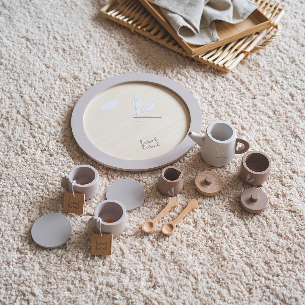 LabelLabel Tea Set, Pretend Play Kitchen, Wooden Toy, Educational Toy, Tea Party, Tea Time, Girls