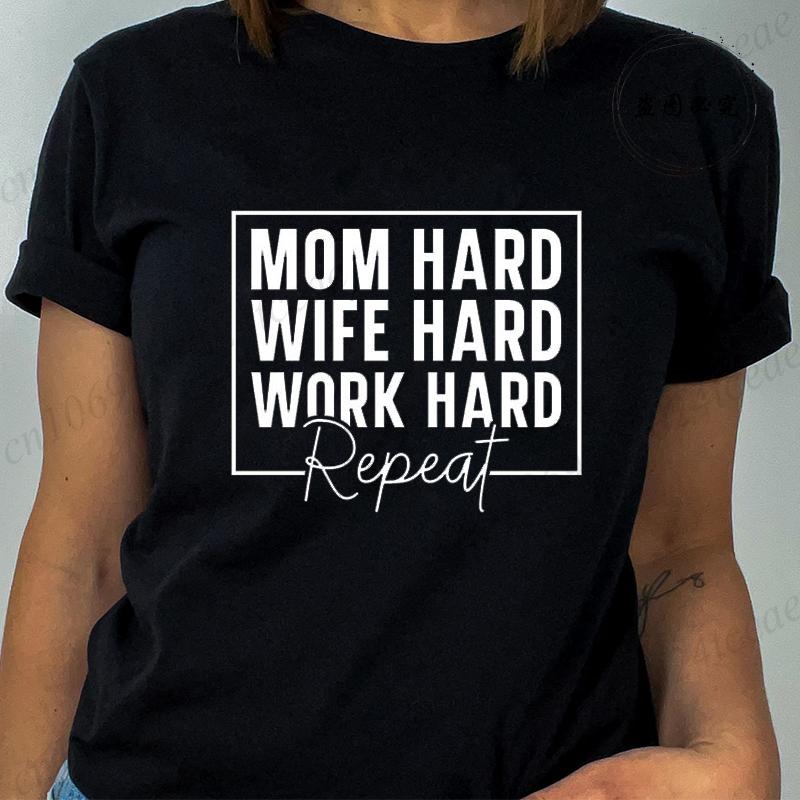 T Shirt for Women Mom Life Print Tshirt Short Sleeve Crew Neck Casual Top Mom Quotes Women Tshirt Blessed Mama Womens Clothing