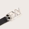 New Diamond-set Letters Sexy Diamond Buckle Simple Snap Button Fashionable Belt PU Women's European and American Fashion Belt