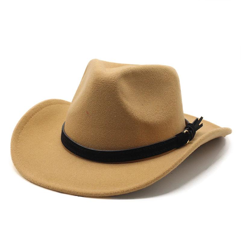 

Western Denim Woolen Jazz Top Hat Concave Men S And Women S Felt Jazz Hat M（56-58cm） верблюд