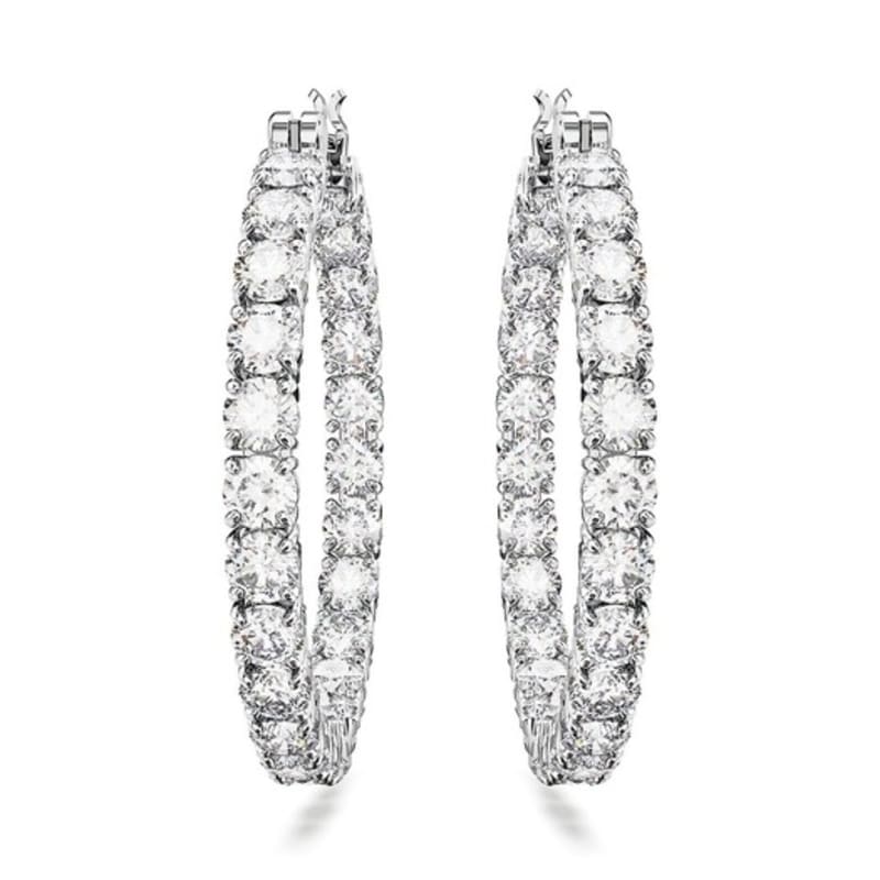 Matrix Rhodium Hoop Earrings M 5647715