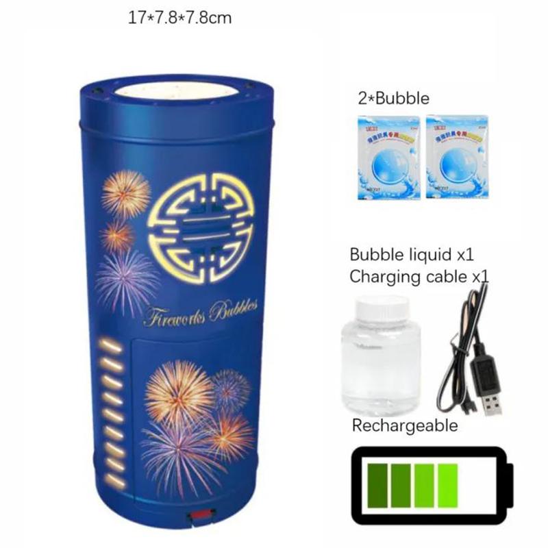 20 holes Fireworks bubble machine with 7-color LED lights bubble blower on the ground electronic automatic landing Spring Festival gift New Year toys