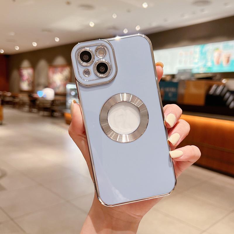 Luxury Phone Cover Colorful CD Lens Protector Hollow Soft Tpu Electroplated Phone Case for Iphone 14 Plus 13 15