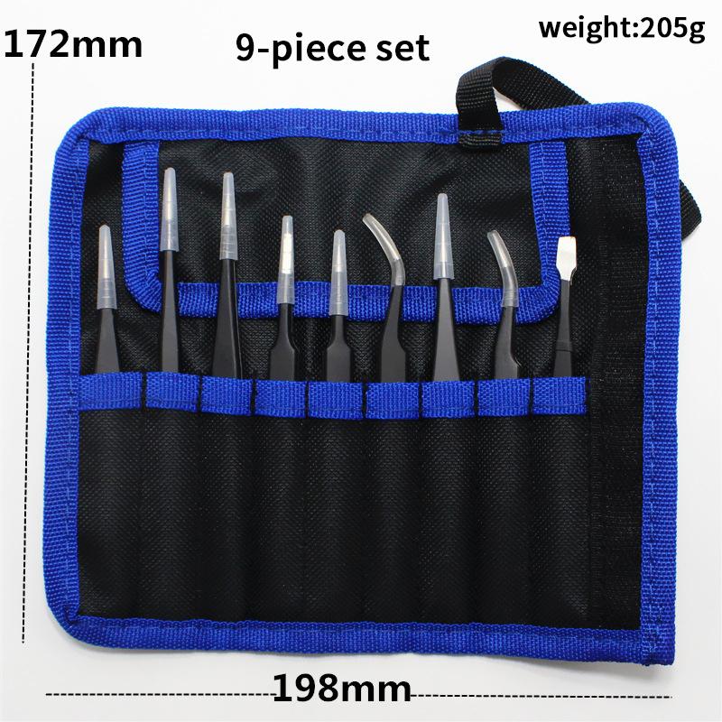 6pcs Durable Stainless Steel Tool For Electronic Repair And Process Modeling, Bending&St Precision ESD Anti-static Tweezers Set