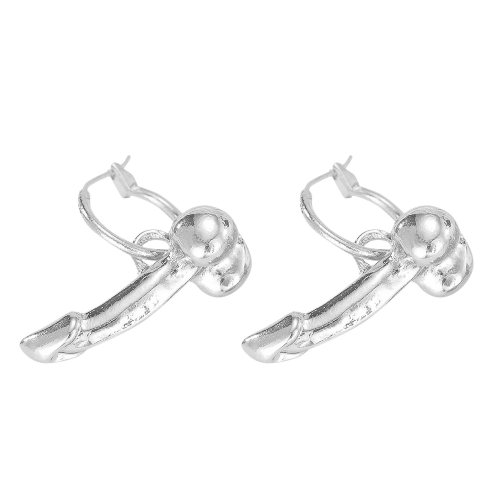 

1 пара креативных забавных сережек, многофункциональные модели серег, металлические серьги-подвески One Size серебряный