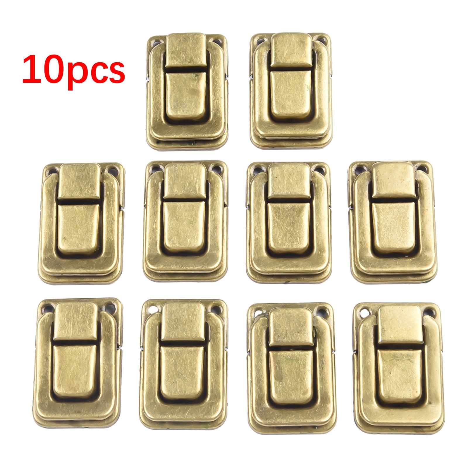 

10PCS Vintage Wooden Box Latch Buckle Metal Hasps Latch Jewelry Box Decorative Padlock Cabinet Furniture Hardware