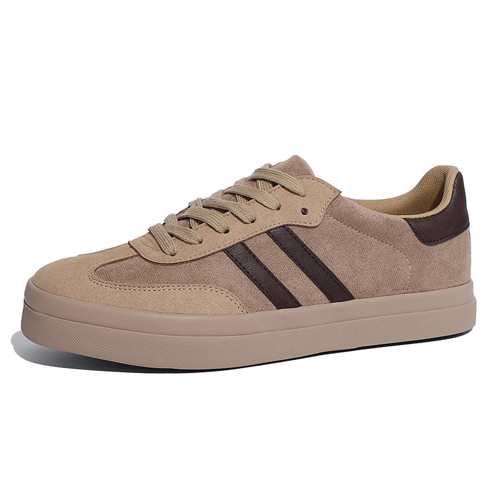 

Новые туфли для мужчин, повседневная обувь из кожи и холста, модные полосатые туфли для скейтбординга на плоской подошве, молодежные крутые кроссовки на шнуровке 44 хаки