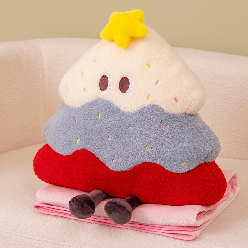 Girl Heart Soft Cake Tree Pillow Blanket Plush Toy Pine Tree Doll Girl Office Nap Blanket Rag Doll