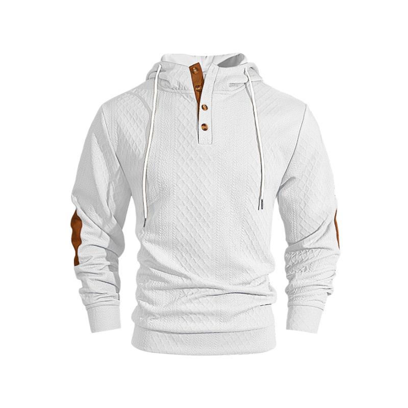 

Мужские пуловеры с капюшоном, с длинным рукавом, осенне-зимние, термо, на шнурке, текстурированные, толстовки с капюшоном, пуловеры на половину пуговиц, топы для мужчин S белый