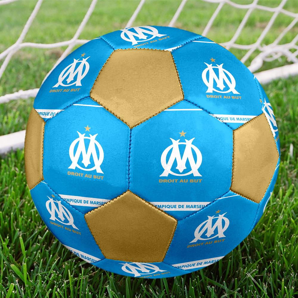 Olympique de Marseille Indoor Soccer Ball Colorful All Ages Size 5 Machine Stitched PVC Competition Ready Durable High-Bounce