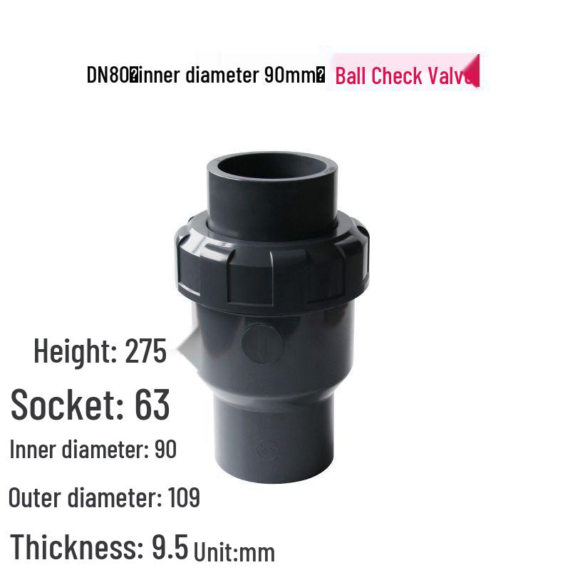25mm PVC Rückschlagventil Rückflussverhinderer Wasserablaufrohranschluss (Modell: 325075)