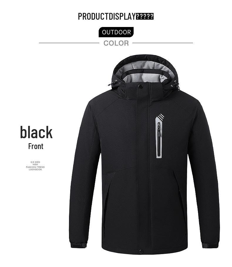 Smart Heated Hooded Ski Jacket - Warm, Thick Cotton for Winter Sports