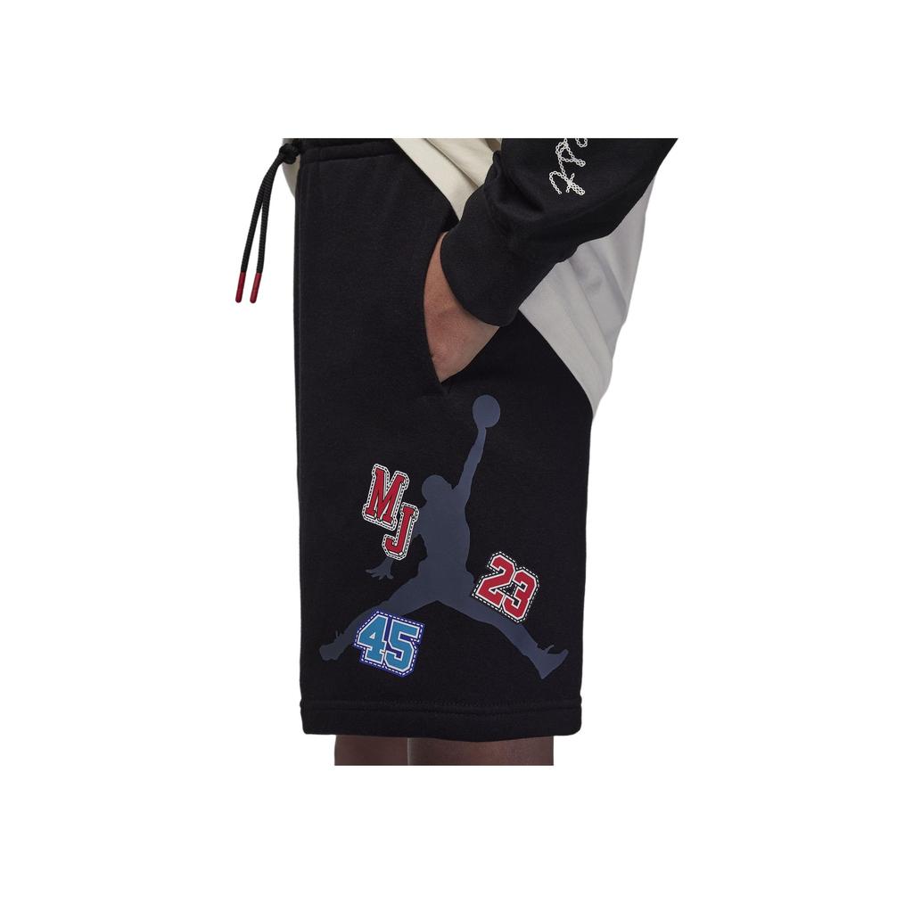 Jordan Sneaker School Letter And Number Print Pattern Lace-Up Shorts Kids Shorts Black 95D035-023