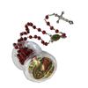 Christian Prayer Wooden Beads Rosary Necklace with Our Lady of Guadalupe and Crucifix for Women and Men in Gift Box