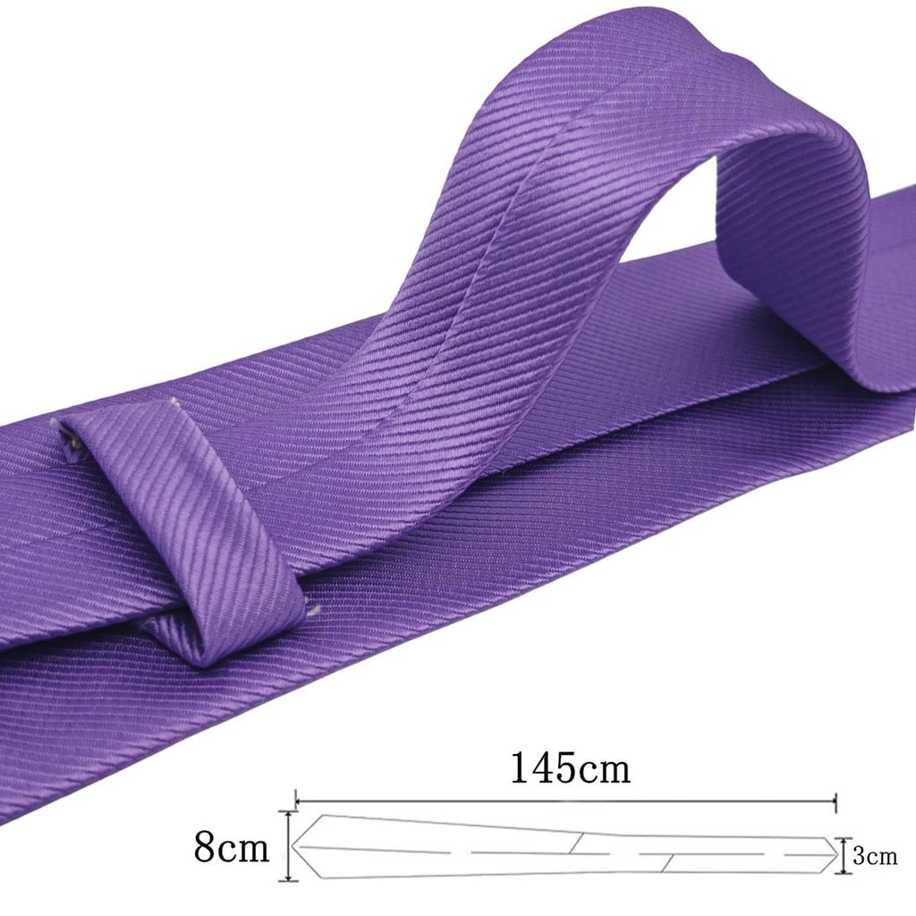 [Ysintl] Effen Stropdas, 8 cm Brede Punt, 145 cm Lengte, Wasbaar, Geschikt voor Zakelijk, Bruiloften, Sollicitaties, Toelatingsexamens, Afstuderen