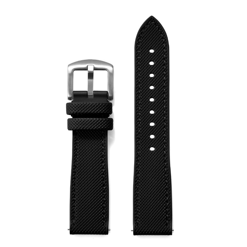 STAPELP Hybrid FKM Sailcloth Nylon Watch Strap 18mm 20mm 22mm 24mm Fluoro Rubber Leather Watchband For Each Brand Diving Watches