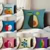 Art F-Fruits Anime Simple Pillow Case Anti-dustmite Pillowcase Invisible Zipper Silky Short Plush Sofa Cushion Cover