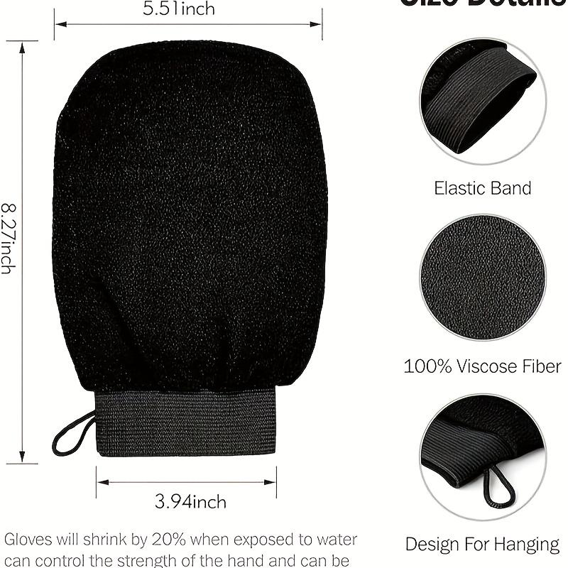 3PCS Deep Exfoliating Glove, Korean Shower Body Scrubber, 100% Viscose Dead Skin Remover for Smooth Glossy Skin