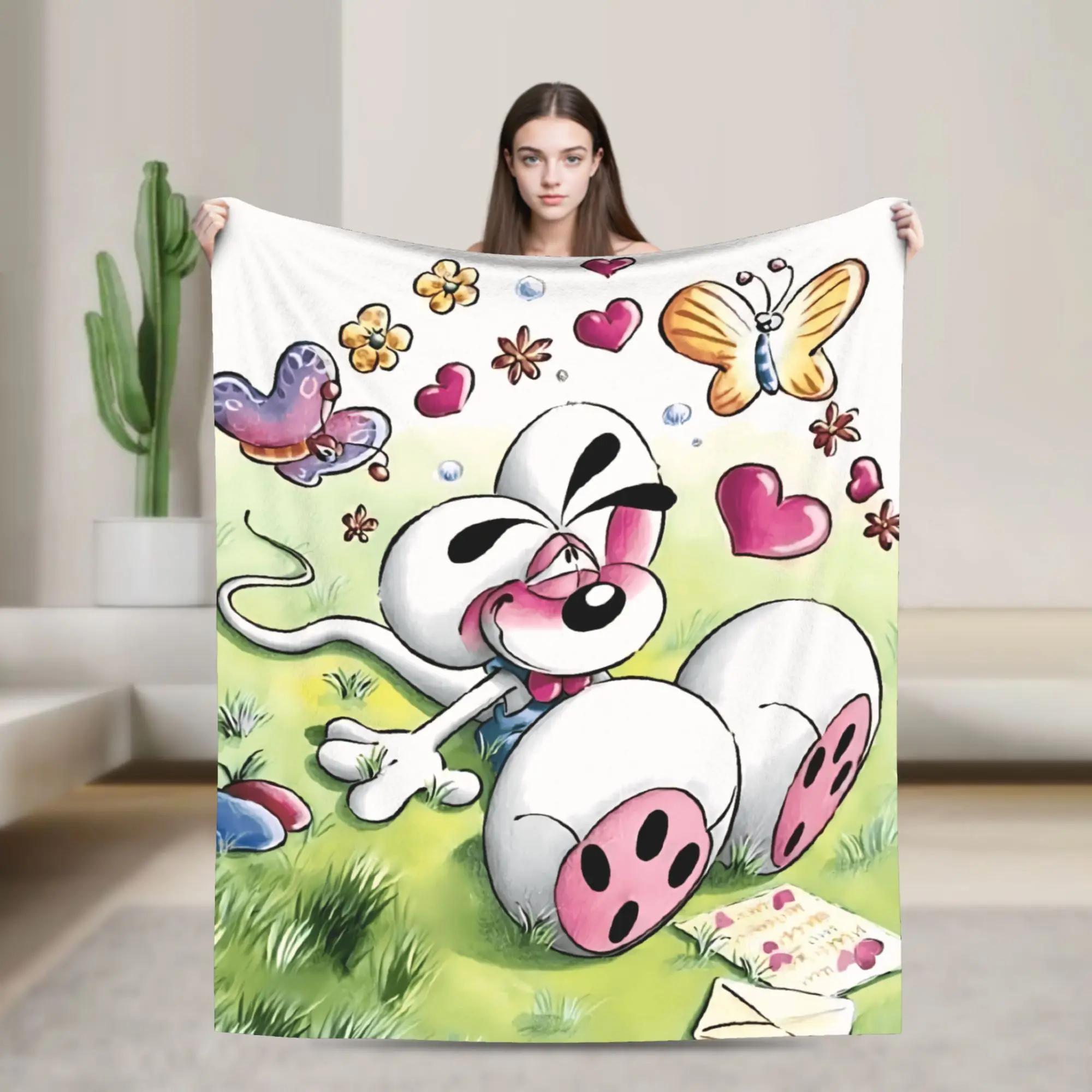 

Diddl Cartoon Blanket Super Soft Quality Throw Blanket for Winter Airplane Travel Living Room Fluffy Bedspread 40x50inch 101x127cm