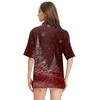 Women's Fashion Casual Lapel Short Sleeve Print Shirt Women's Button Up Tops