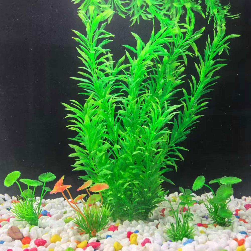 38cm Aquarium Plastic Plants Soft Artificial Fish Tank Decor Low Maintenance for Freshwater/Saltwater Tank Aquascaping Ornament