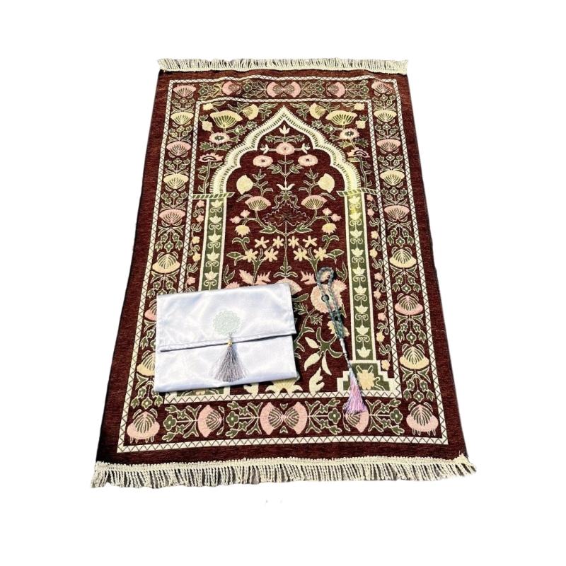 Elegant Prayer Carpet Praying Mat Pack With Beads 3PCS For Men Women Great Gift For Religious Holiday