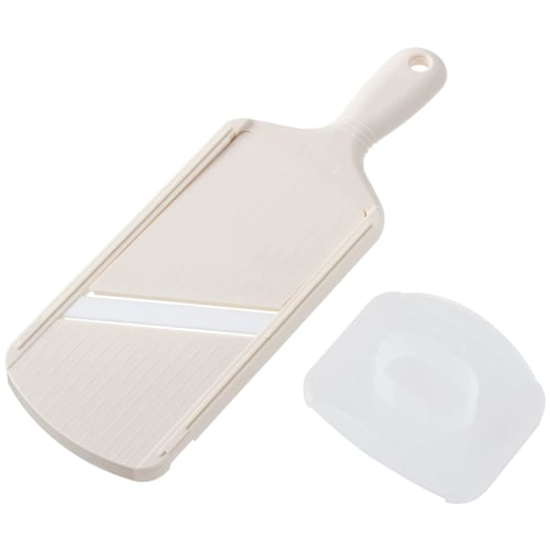Kyocera CSN-182WHP Thin Slicer, Made in Japan, Ceramic, Rust-Resistant, Sanitizing, Bleaching-Safe, 3-Level Thickness Adjustment, with Protector, Whit