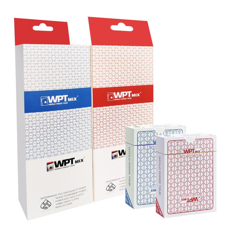 WPT Texas Hold'em High-Grade Plastic Playing Cards, Waterproof & Anti-Fold, Double-Sided Frosted, Full Box.
