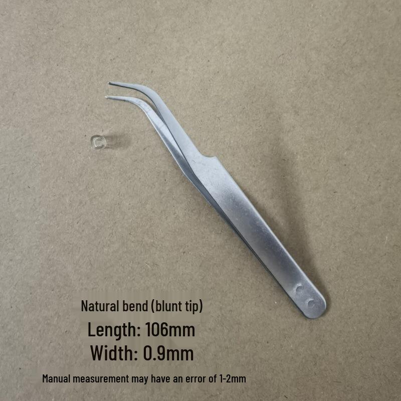 Black Anti-Static Stainless Steel Curved Tip Tweezers Set for Nail Art, Journaling, and Repairs
