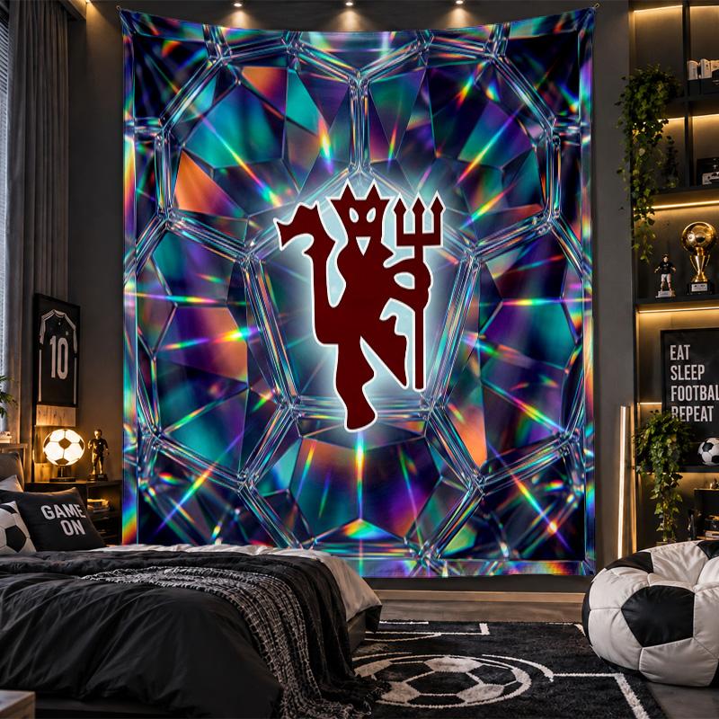 Tapisserie murale Tissu imprimé Manchester United pour salon chambre décoration intérieure