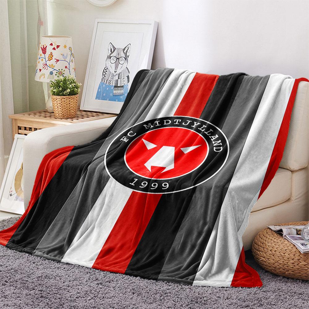 FC Midtjylland logo FlAannel Blanket, High quality Comfortable for All Seasons, Home Decor, Warmth and Comfort