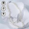 Double Layer White Baroque Freshwater Pearl Necklace (3-4mm)