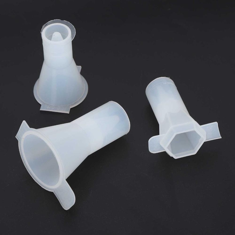 3pcs Transparent Cone Silicone Mould Hexagonal Cone Pyramid Shape DIY Jewelry Mould Easy to Separate Clean Resin Mould