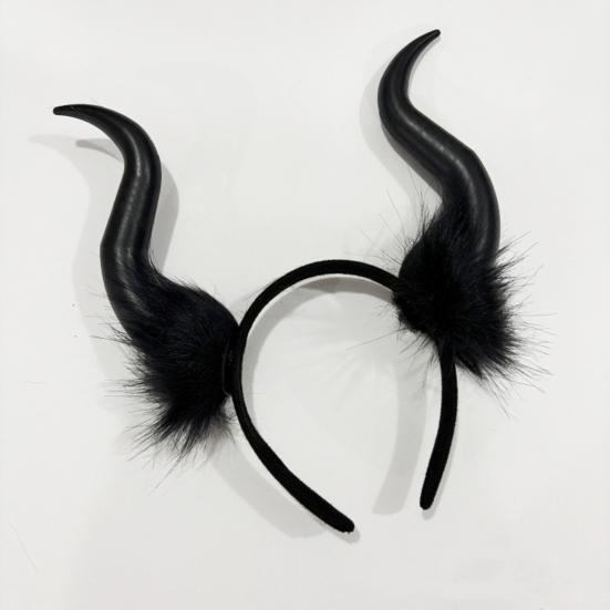 Halloween Teufelshörner Plüsch Stirnband Cosplay Gothic Haarreif Verkleidungszubehör Party-Outfits Stirnband